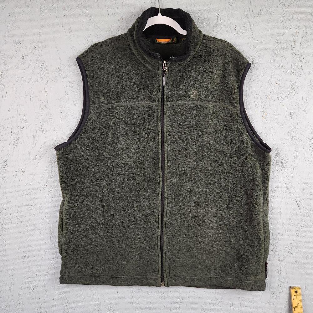 Timberland Weathergear Vest Mens XL Polartec Fleece Full Zip Outdoor Pockets Y2K